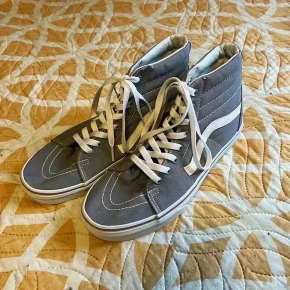 Vans Sk8-Hi Men’s Size 8.5 Gray Old Skool Sneakers High Top  Skate Shoes - Picture 2 of 7